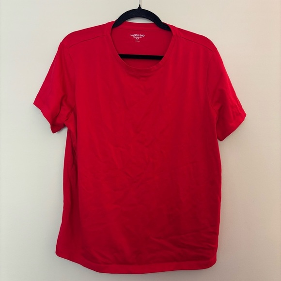 Lands' End Tops - Women’s Lands' End Red Relaxed Fit XL/P Petite Short Sleeve T-Shirt